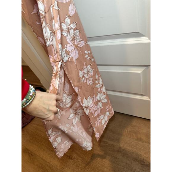 Band of the Free Linen Corset Maxi Dress Medium Floral Spring Beach Slit Dress - Picture 7 of 13